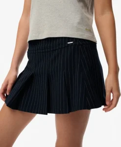 Pinstripe Pleat Mini Skirt