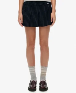 Pinstripe Pleat Mini Skirt