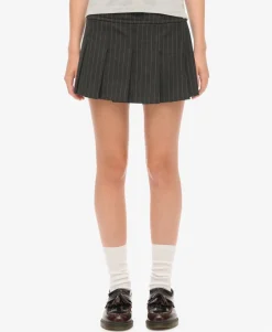 Pinstripe Pleat Mini Skirt