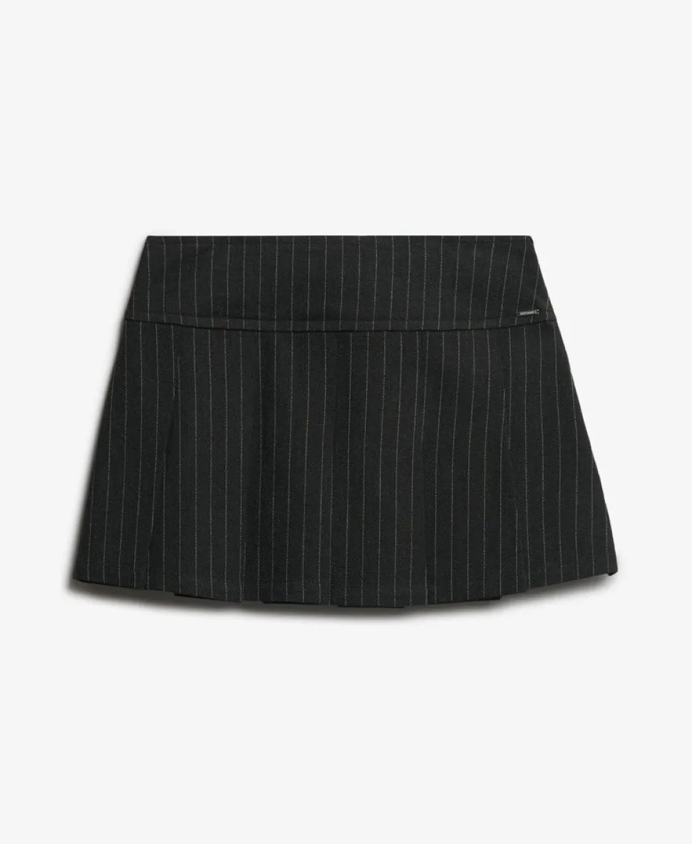 Pinstripe Pleat Mini Skirt