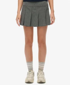 Pinstripe Pleat Mini Skirt