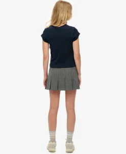 Pinstripe Pleat Mini Skirt