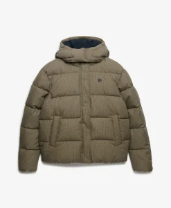 Premium Hooded Check Puffer Jacket