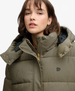 Premium Hooded Check Puffer Jacket