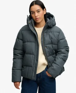 Premium Hooded Check Puffer Jacket