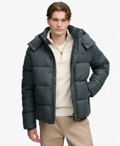 Premium Hooded Check Puffer Jacket