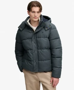 Premium Hooded Check Puffer Jacket