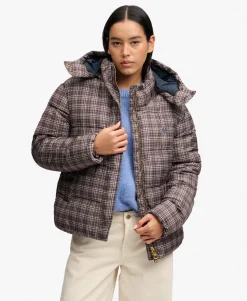 Premium Printed Check Puffer Jacket