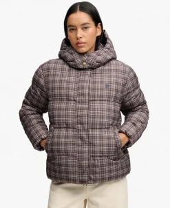 Premium Printed Check Puffer Jacket