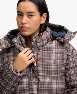 Premium Printed Check Puffer Jacket