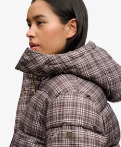 Premium Printed Check Puffer Jacket