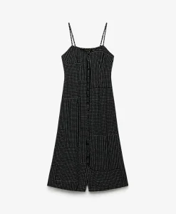 Print Button Down Cami Midi Dress