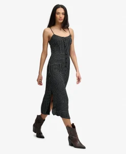 Print Button Down Cami Midi Dress