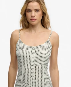 Print Button Down Cami Midi Dress