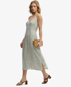 Print Button Down Cami Midi Dress