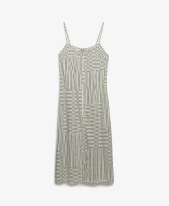 Print Button Down Cami Midi Dress