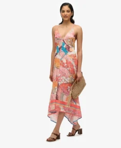 Printed Jacquard Hanky Hem Dress