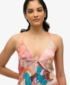 Printed Jacquard Hanky Hem Dress