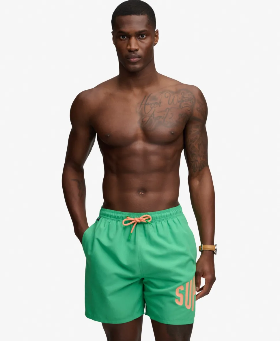 Printed Logo 16-Inch Swim Shorts