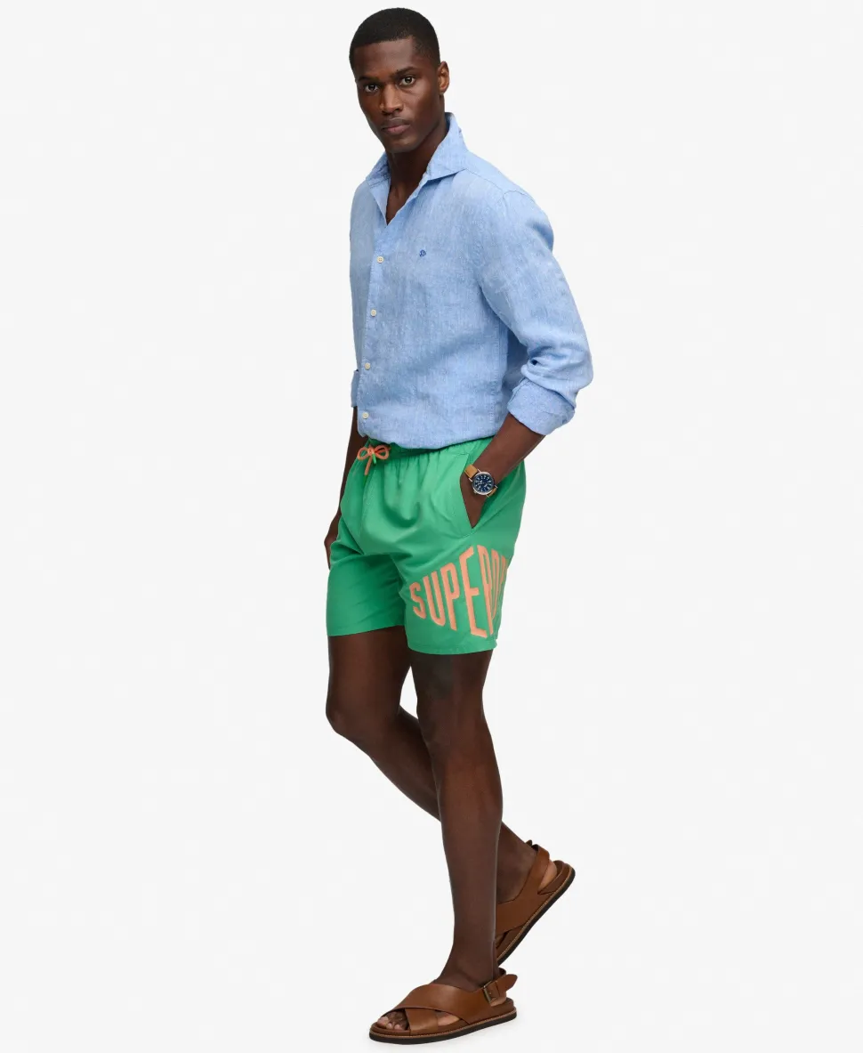 Printed Logo 16-Inch Swim Shorts
