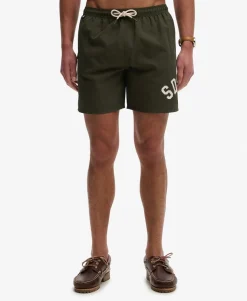 Printed Logo 16-Inch Swim Shorts