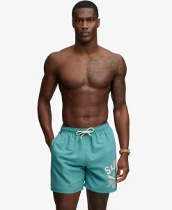 Printed Logo 16-Inch Swim Shorts