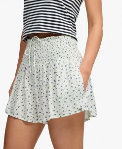 Printed Mini Smocked Shorts