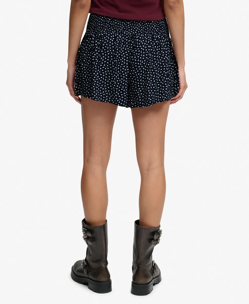 Printed Mini Smocked Shorts