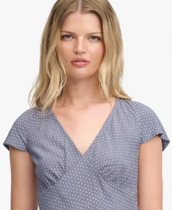 Printed Sweetheart Short Sleeve Mini Dress