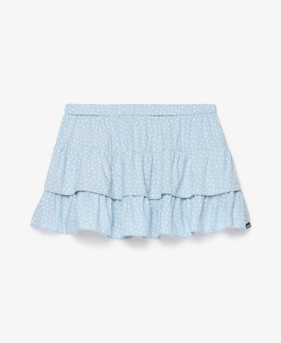 Printed Tiered Mini Skirt