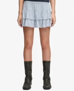 Printed Tiered Mini Skirt