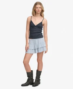 Printed Tiered Mini Skirt