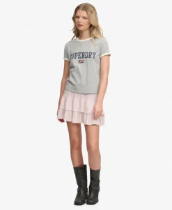 Printed Tiered Mini Skirt