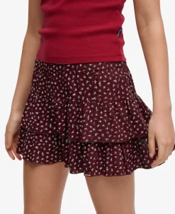 Printed Tiered Mini Skirt