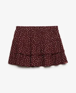 Printed Tiered Mini Skirt