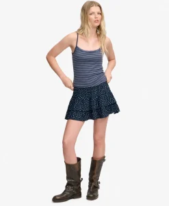 Printed Tiered Mini Skirt