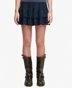 Printed Tiered Mini Skirt