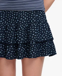 Printed Tiered Mini Skirt