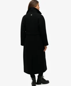 Relaxed Long Wool Blend Coat