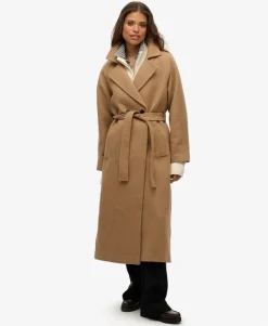 Relaxed Long Wool Blend Coat