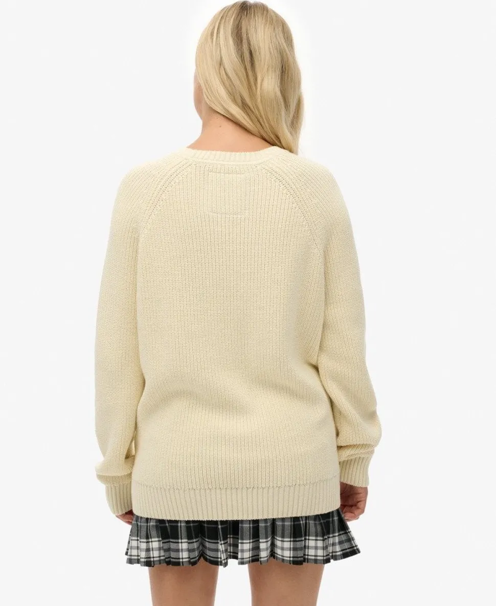 Relaxed Ribbed Knitted Jumper
