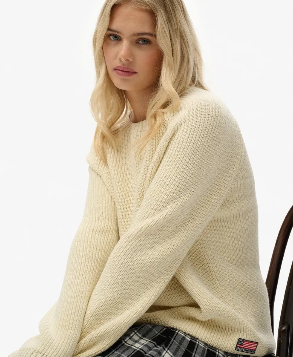 Relaxed Ribbed Knitted Jumper