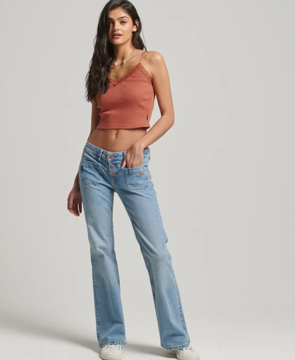 Rib Lace Trim Cami Top