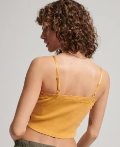 Rib Lace Trim Cami Top