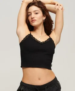 Rib Lace Trim Cami Top