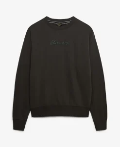 Script Brand Loose Crew Sweatshirt