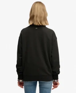 Script Brand Loose Crew Sweatshirt