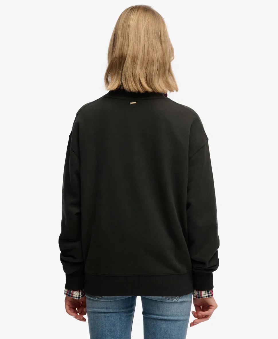 Script Brand Loose Crew Sweatshirt
