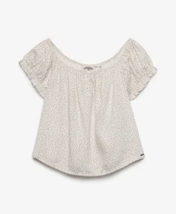Short Sleeve Half Button Woven Top