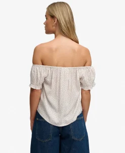 Short Sleeve Half Button Woven Top